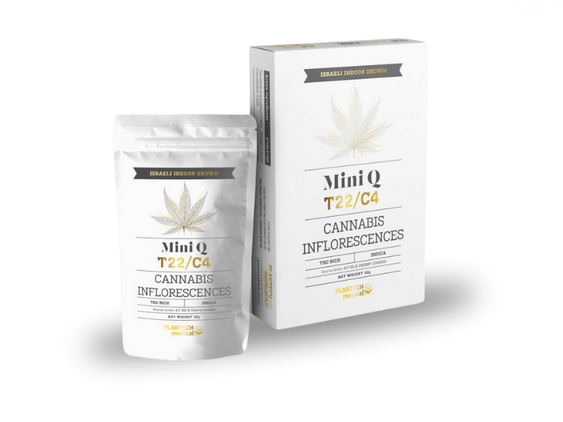 קנאביס רפואי תפרחת מיני קיו - T22/C4 - Q Mini פלאנטק מדיקל לילה - אינדיקה