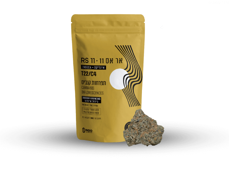 קנאביס רפואי תפרחת אר אס 11 - T22/C4 - RS11 טריכום לילה - אינדיקה