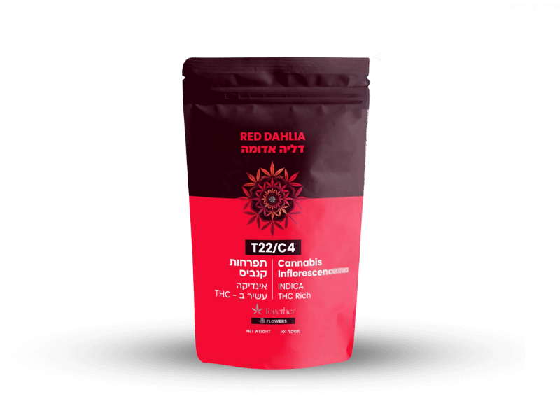 קנאביס רפואי תפרחת דליה אדומה - T22/C4 - Red Dahlia טוגדר פארמה לילה - אינדיקה