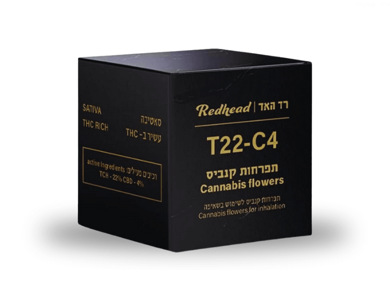 קנאביס רפואי תפרחת רד האד - T22/C4 - Redhead דוד וגוליית יום - סאטיבה