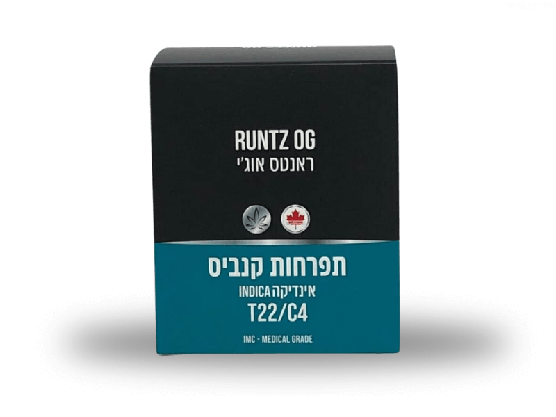 קנאביס רפואי תפרחת ראנטס אוג'י - T22/C4 - Runtz OG גרין האוס לילה - אינדיקה