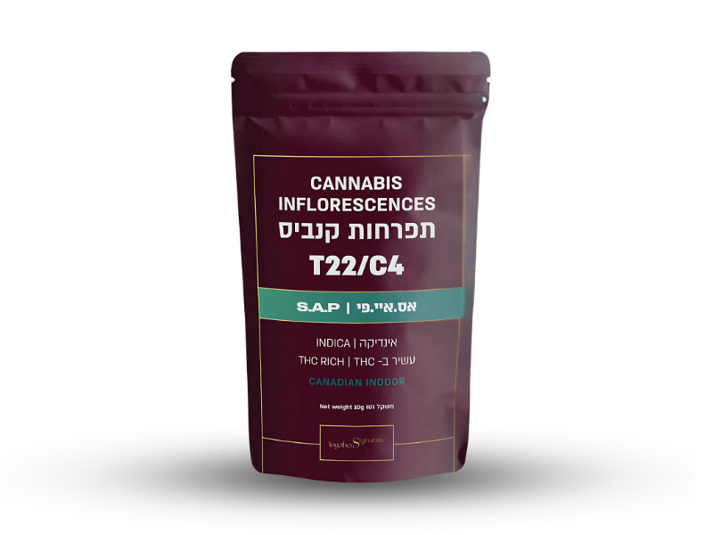 קנאביס רפואי תפרחת אס.איי.פי - T22/C4 - S.A.P טוגדר פארמה לילה - אינדיקה