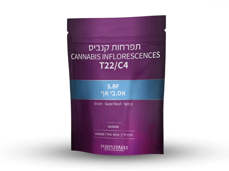 קנאביס רפואי תפרחת אס.בי אף - T22/C4 - S.BF קנדוק יום\לילה - היברידי
