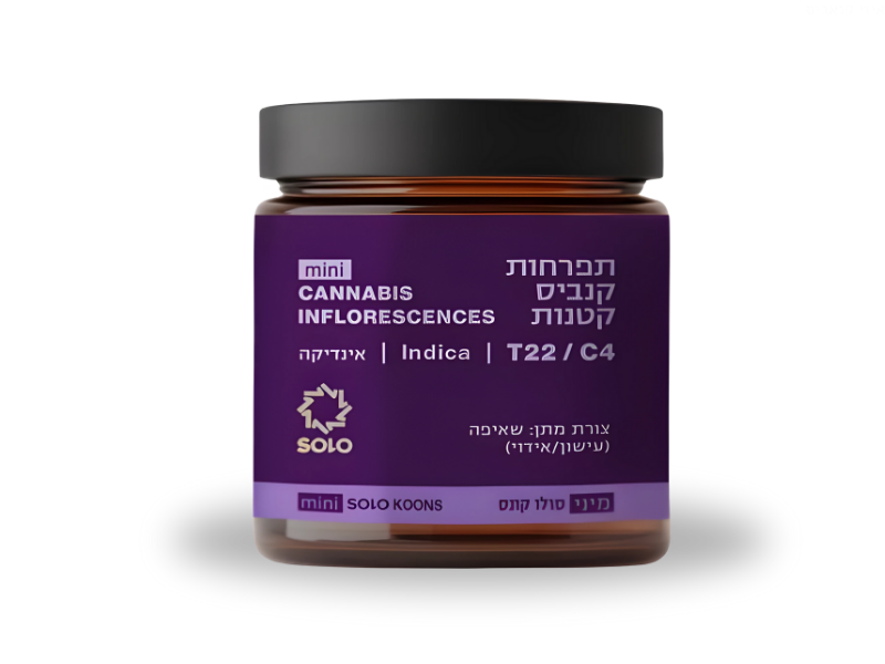 קנאביס רפואי תפרחת סולו קונס מיני - T22/C4 - SOLO Koons Mini מדוקאן לילה - אינדיקה