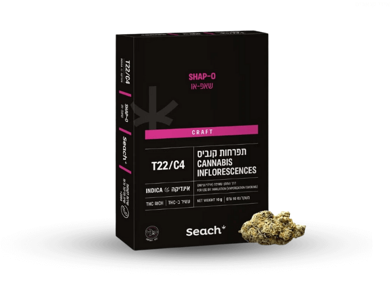 קנאביס רפואי תפרחת שאפ-או - T22/C4 - Shap-O שיח מדיקל לילה - אינדיקה