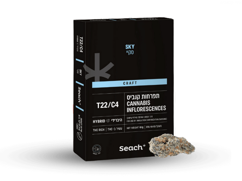 קנאביס רפואי תפרחת סקיי - T22/C4 - Sky שיח מדיקל יום\לילה - היברידי