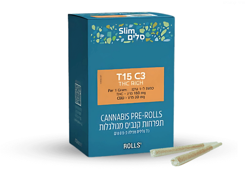 קנאביס רפואי גליליות סלים  - T15/C3 - Slim בזלת פארמה יום\לילה - היברידי