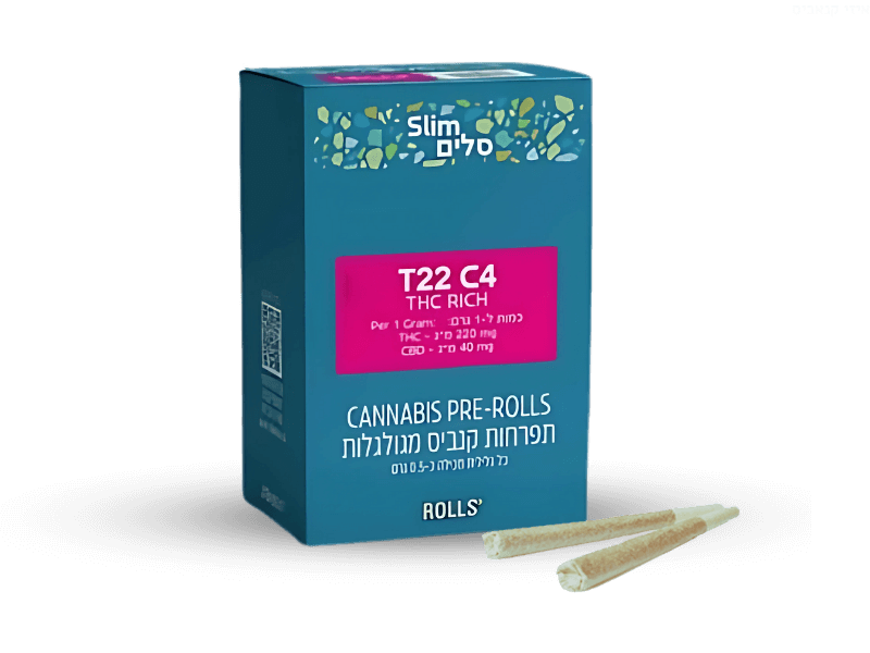 קנאביס רפואי גליליות סלים  - T22/C4 - Slim בזלת פארמה יום\לילה - היברידי
