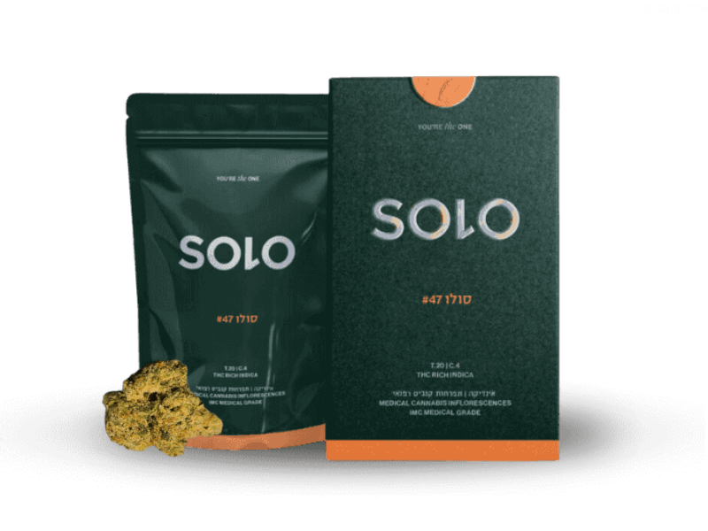 קנאביס רפואי תפרחת סולו #47  - T22/C4 - Solo #47 מדוקאן לילה - אינדיקה