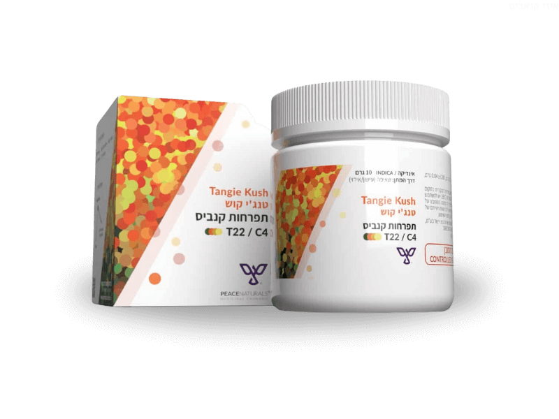 קנאביס רפואי תפרחת טנג'י קוש - T22/C4 - Tangie Kush פיס נטורלס לילה - אינדיקה