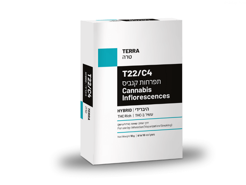 קנאביס רפואי תפרחת טרה - T22/C4 - Terra שיח מדיקל יום\לילה - היברידי