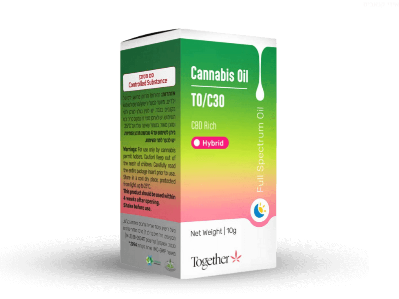 קנאביס רפואי שמן טוגדר היבריד - T0/C30 - Together טוגדר פארמה יום\לילה - היברידי