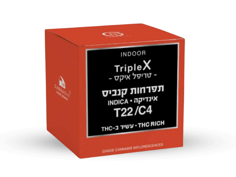 קנאביס רפואי תפרחת טריפל איקס - T22/C4 - Triple X קנאבר לילה - אינדיקה