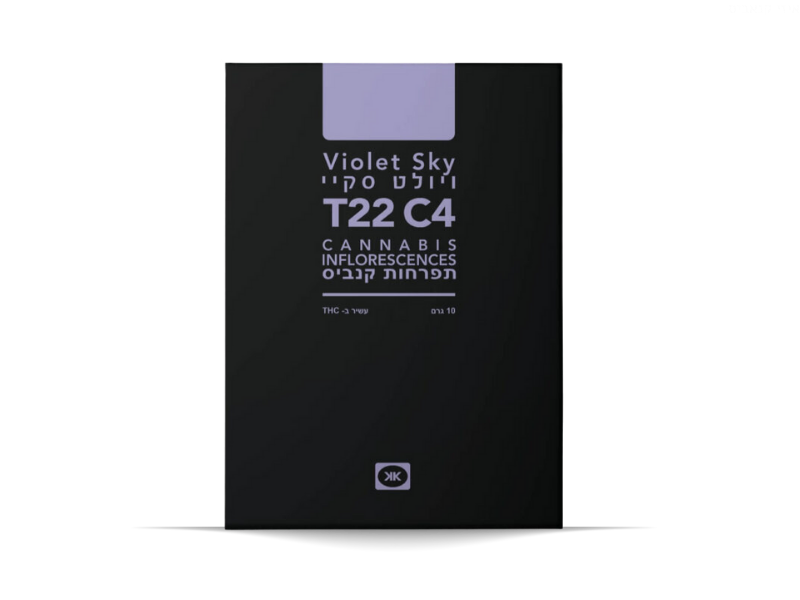 קנאביס רפואי תפרחת ויולט סקיי - T22/C4 - Violet Sky גרין פילדס יום\לילה - היברידי