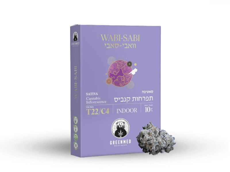 קנאביס רפואי תפרחת וואבי סאבי - T22/C4 - Wabi Sabi גרינמד יום - סאטיבה