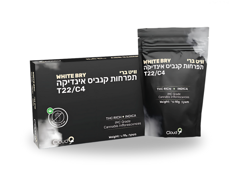 קנאביס רפואי תפרחת וויט ברי - T22/C4 - White Bry גרינקום לילה - אינדיקה