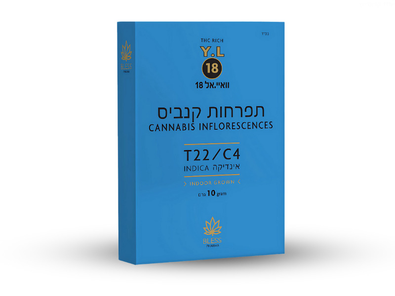 קנאביס רפואי תפרחת וואי.אל 18 - T22/C4 - Y.L 18 בלס פארמה מדיקל לילה - אינדיקה