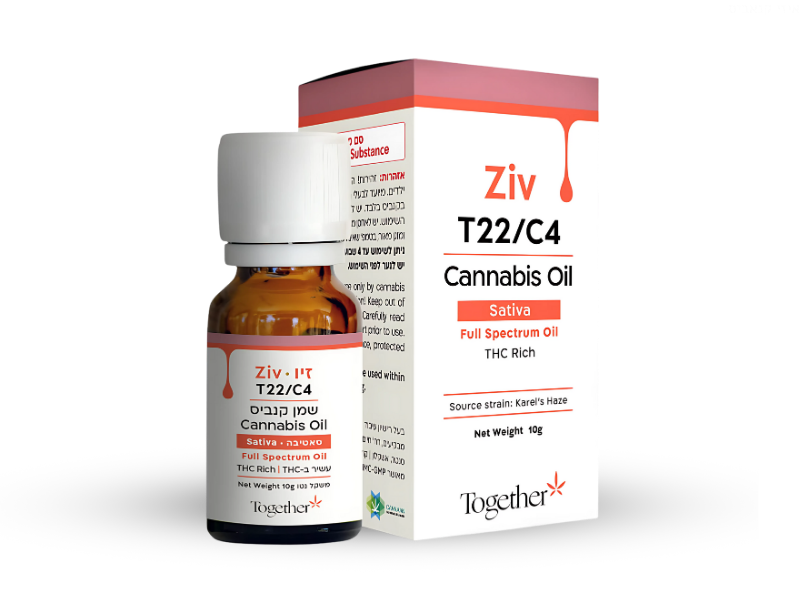 קנאביס רפואי שמן זיו - T22/C4 - Ziv טוגדר פארמה יום - סאטיבה
