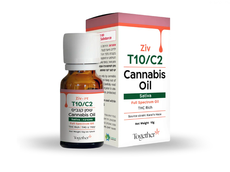 קנאביס רפואי שמן זיו - T10/C2 - Ziv טוגדר פארמה יום - סאטיבה