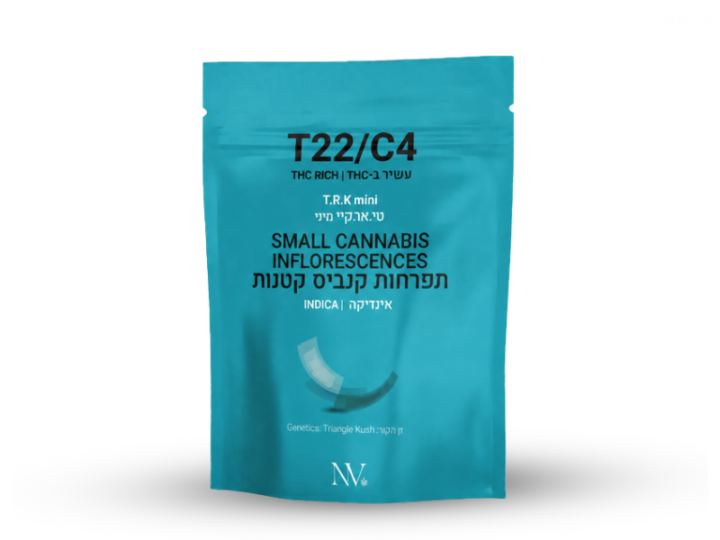 קנאביס רפואי תפרחת טי.אר.קיי מיני - T22/C4 - T.Q.M Mini נובה קנאביס לילה - אינדיקה