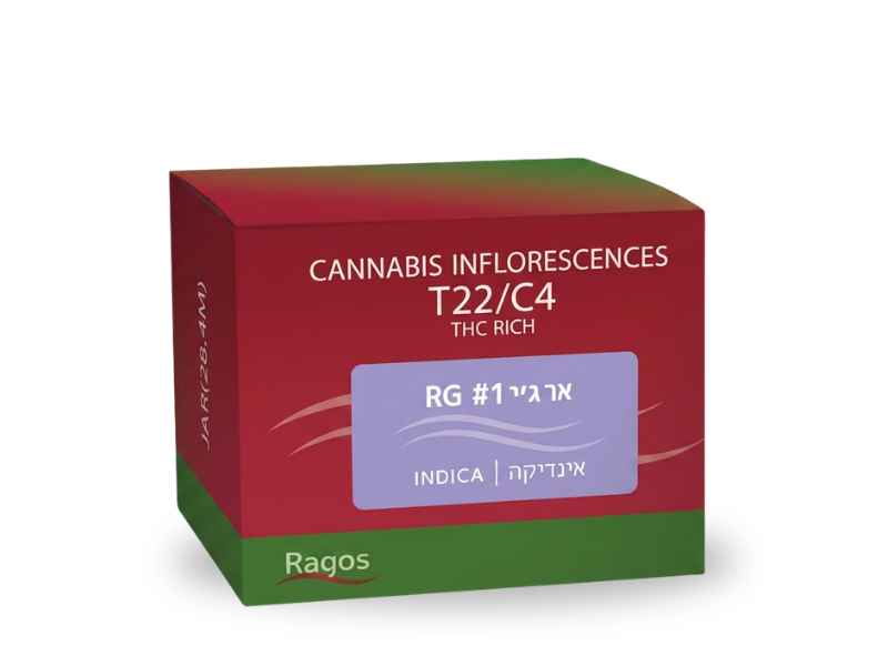 קנאביס רפואי תפרחת אר ג'י 1 - T22/C4 - RG 1 מדיקן איקס לילה - אינדיקה