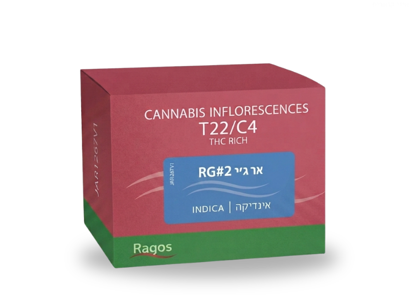 קנאביס רפואי תפרחת אר ג'י 2 - T22/C4 - RG 2 מדיקן איקס לילה - אינדיקה