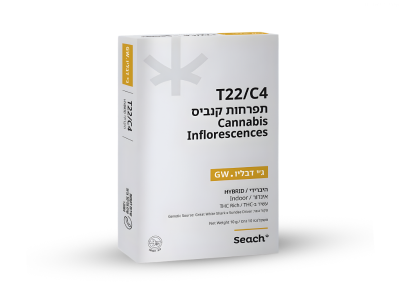 קנאביס רפואי תפרחת ג'י דאבליו - T22/C4 - GW שיח מדיקל לילה - אינדיקה
