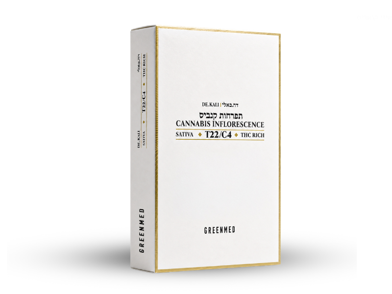 קנאביס רפואי תפרחת דה.כאלי - T22/C4 - De.Kali גרינמד יום - סאטיבה