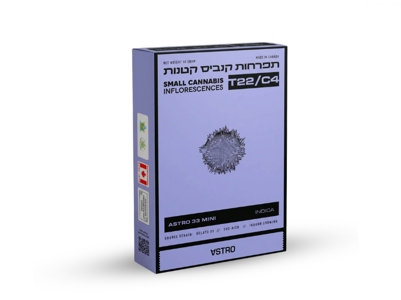 קנאביס רפואי תפרחת אסטרו 33 מיני - T22/C4 - Astro 33 Mini טוגדר פארמה לילה - אינדיקה
