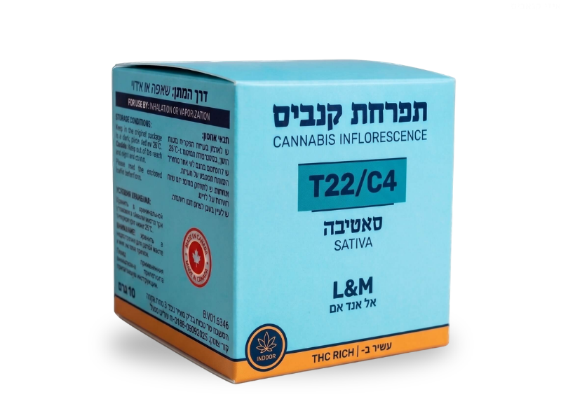 קנאביס רפואי תפרחת אל אנד אם - T22/C4 - L&M גרין האוס יום - סאטיבה