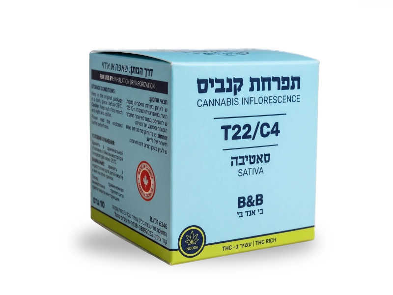 קנאביס רפואי תפרחת בי&בי - T22/C4 - B&B גרין האוס יום - סאטיבה
