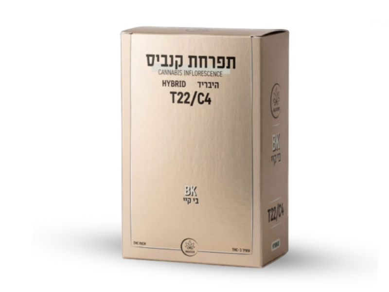 קנאביס רפואי תפרחת בי קיי - T22/C4 - BK קנטק יום\לילה - היברידי