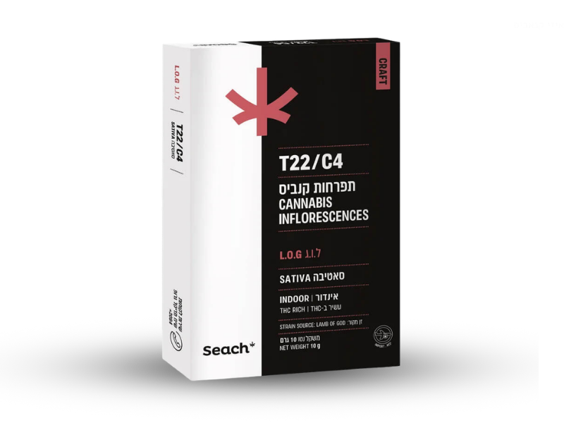 קנאביס רפואי תפרחת ל.ו.ג - T22/C4 - SEACH B L.O.G שיח יום - סאטיבה