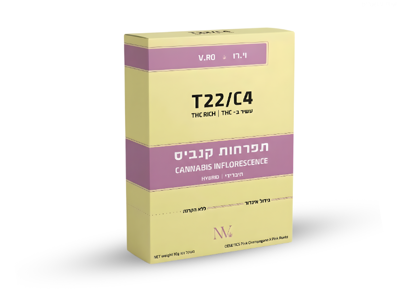 קנאביס רפואי תפרחת וי.רו - T22/C4 - V.RO נובה קנאביס יום\לילה - היברידי