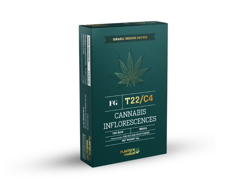 קנאביס רפואי תפרחת אף ג'י - T22/C4 - FG פלאנטק מדיקל לילה - אינדיקה