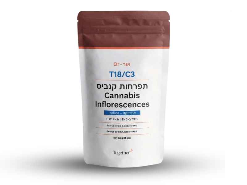 קנאביס רפואי תפרחת אור  - T18/C3 - OR טוגדר פארמה לילה - אינדיקה