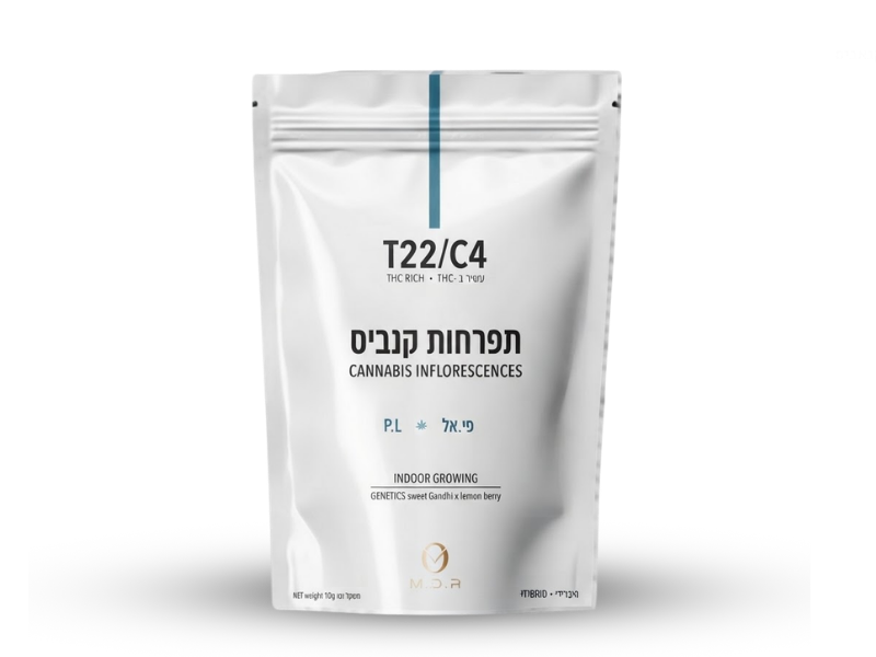 קנאביס רפואי תפרחת פי.אל - T22/C4 - P.L גרין שרה טרייד יום\לילה - היברידי