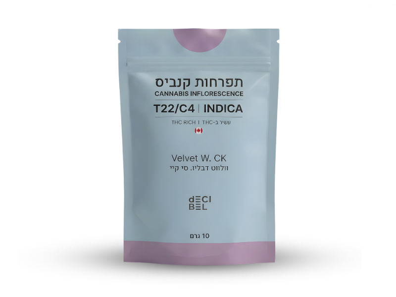 קנאביס רפואי תפרחת ולווט דבליו סי.קיי - T22/C4 - Velvet W.CK רפאנא לילה - אינדיקה