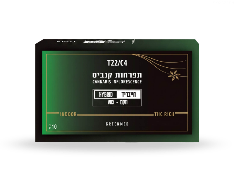 קנאביס רפואי תפרחת ווקס - T22/C4 - Vox גרינמד לילה - אינדיקה