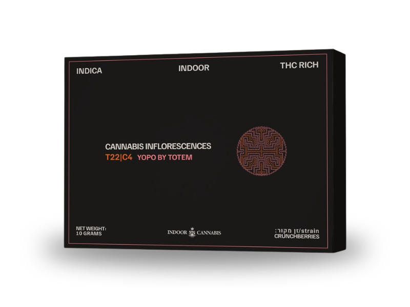 קנאביס רפואי תפרחת יופו - T22/C4 - Yopo קנדוק לילה - אינדיקה