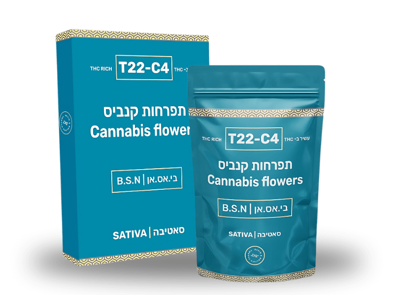 קנאביס רפואי תפרחת בי.אס.אן - T22/C4 - B.S.N דוד וגוליית יום - סאטיבה