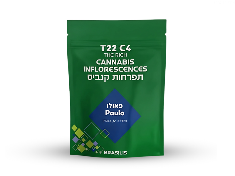 קנאביס רפואי תפרחת פאולו - T22/C4 - Paulo בזלת פארמה לילה - אינדיקה