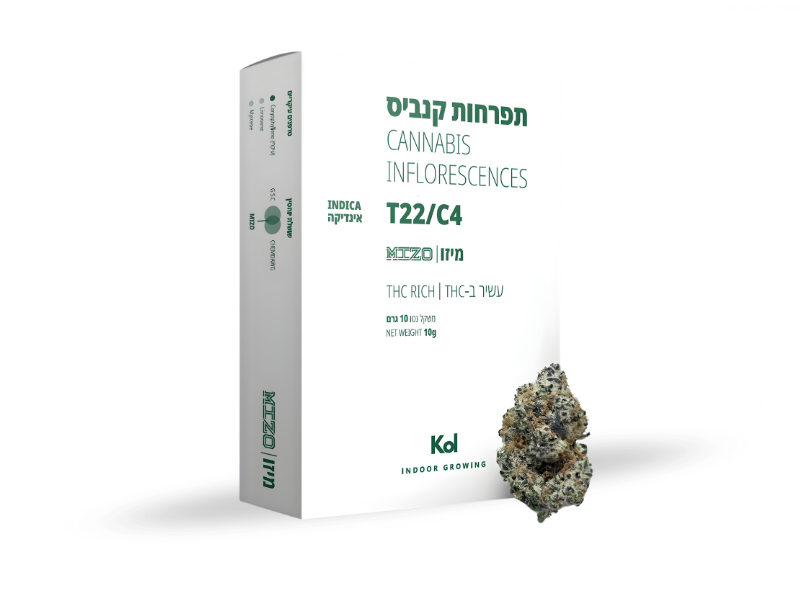 קנאביס רפואי תפרחת מיזו - T22/C4 - Mizo קול מדיקל לילה - אינדיקה