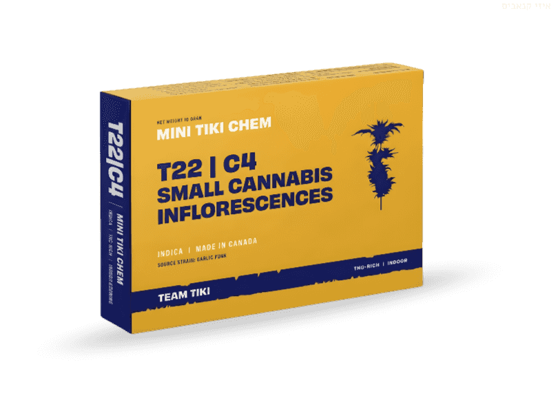 קנאביס רפואי תפרחת טיקי צ'אם מיני - T22/C4 - Tiki Chem Mini טוגדר פארמה לילה - אינדיקה