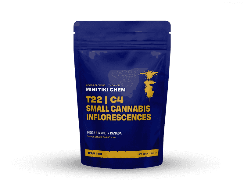 קנאביס רפואי תפרחת טיקי צ'אם מיני - T22/C4 - Tiki Chem Mini טוגדר פארמה לילה - אינדיקה