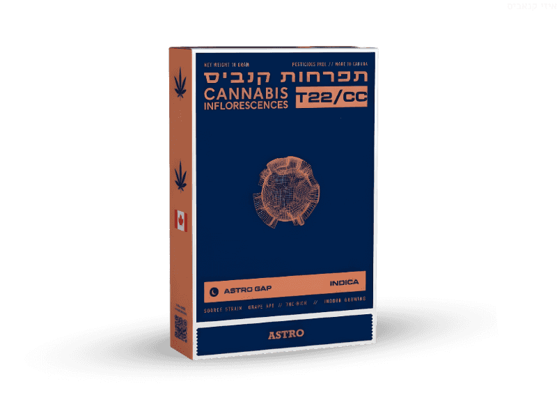 קנאביס רפואי תפרחת אסטרו גאפ  - T22/C4 - Astro Gap טוגדר פארמה לילה - אינדיקה