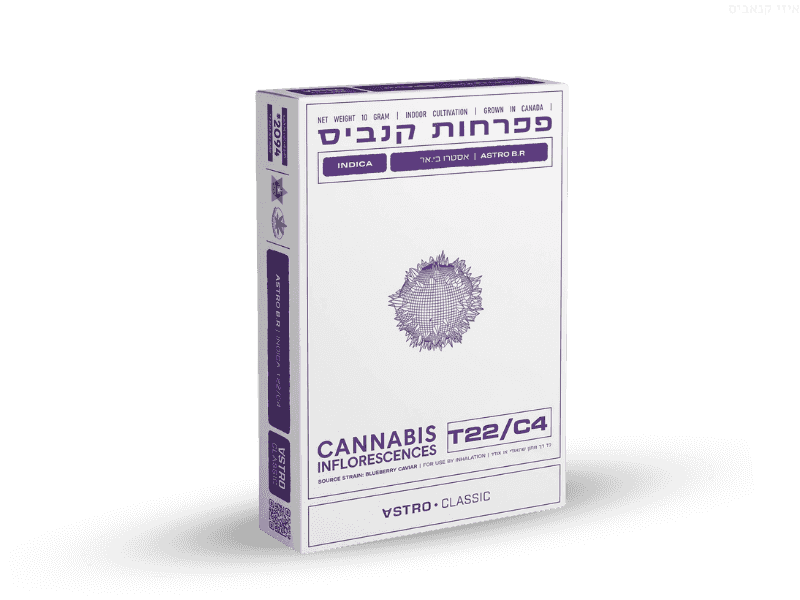 קנאביס רפואי תפרחת אסטרו בי.אר - T22/C4 - Astro B.R טוגדר פארמה לילה - אינדיקה