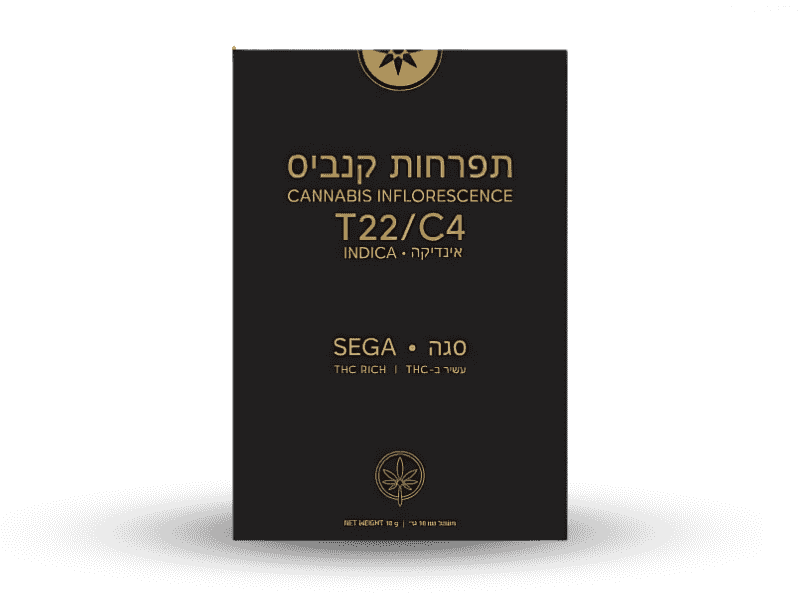 קנאביס רפואי תפרחת סגה - T22/C4 - Sega גרין האוס לילה - אינדיקה