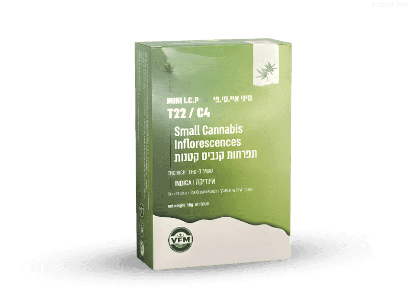 קנאביס רפואי תפרחת איי.סי.פי מיני - T22/C4 - I.C.P Mini טוגדר פארמה לילה - אינדיקה