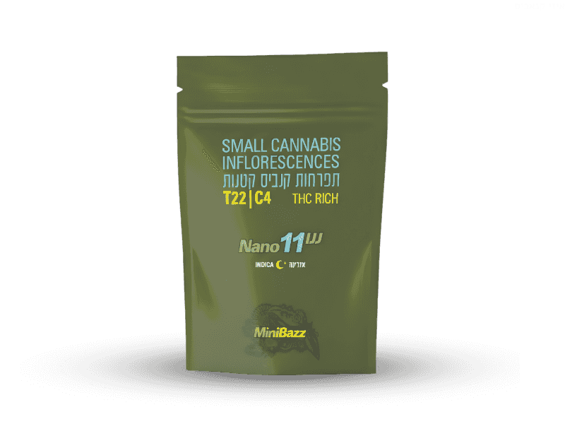 קנאביס רפואי תפרחת נאנו 11 - T22/C4 - Nano 11 גרין האוס לילה - אינדיקה